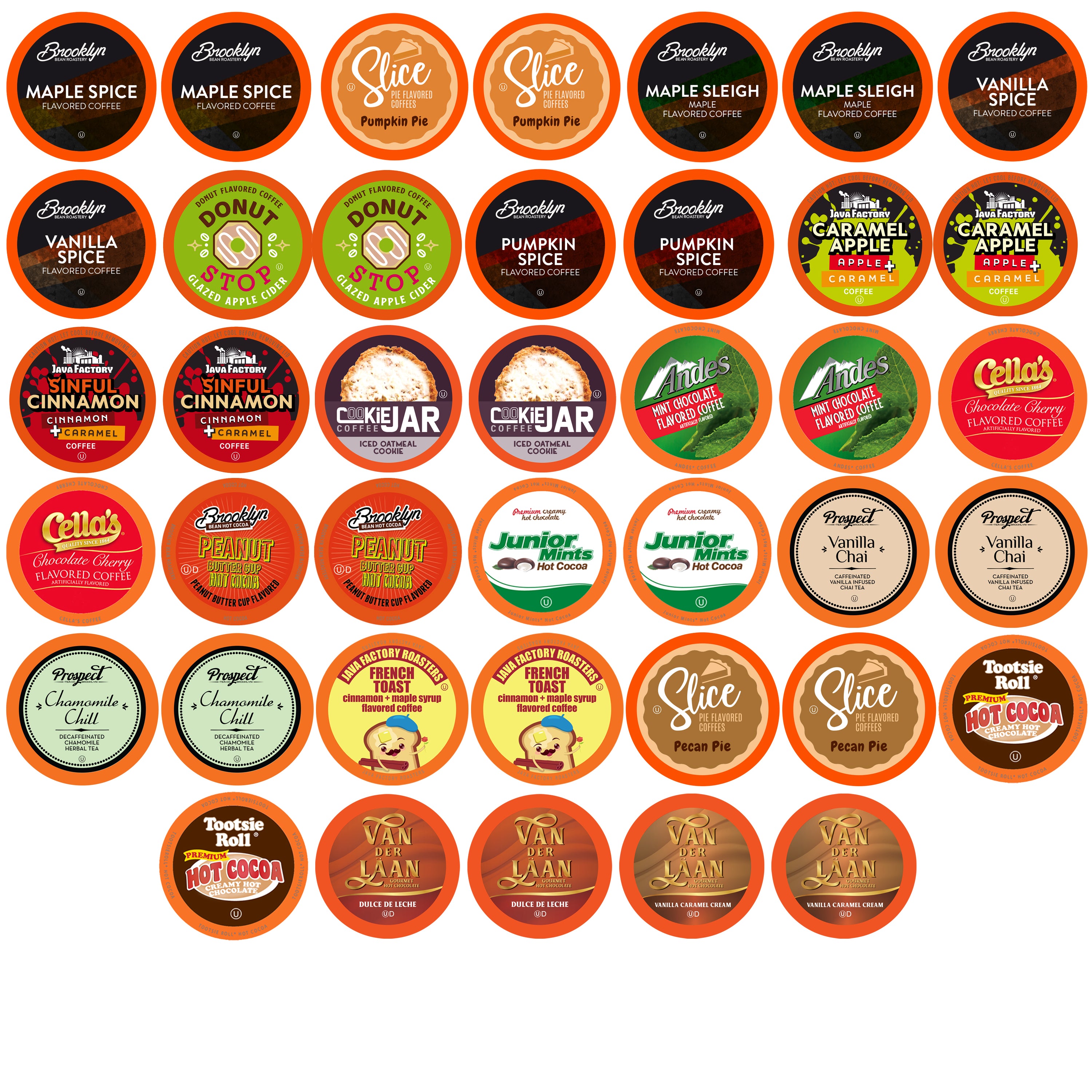 Two Rivers Coffee Assorted Fall Flavored Pods Variety Pack - Two
