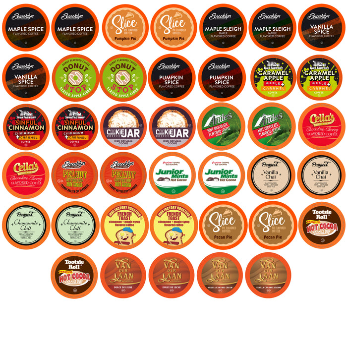 Two Rivers Coffee Assorted Fall Flavored Pods Variety Pack