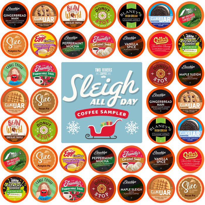 Sleigh All Day Holiday Coffee Sampler - Seasonal Coffee Pod Variety Pack- LIMITED EDITION