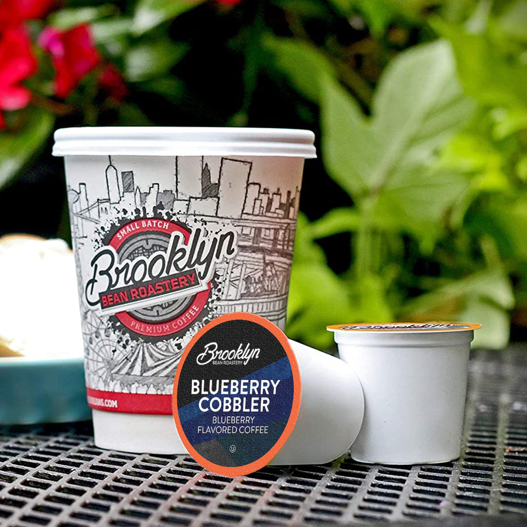 Brooklyn Beans Blueberry Cobbler Coffee Pods Flavored Gourmet Pack, Compatible with 2.0 Keurig K Cup Brewers, 40 Count, Size: 40 ct